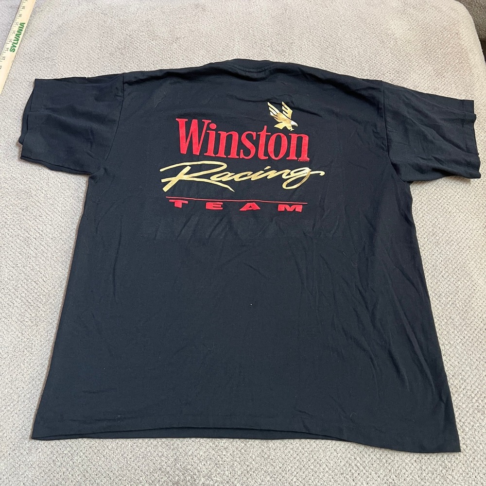 Vintage 1990s Winston Racing Team NASCAR Pocket T-Shirt Black XL USA Made